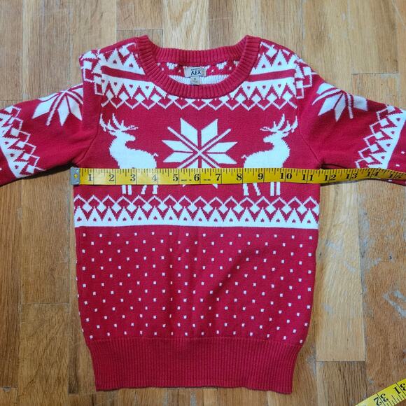 Maximus Rex Boys Sweater Size 6‎ Red Reindeer Fair Isle Nordic Christmas Knit - Picture 6 of 9